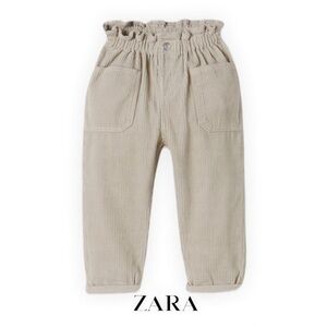 Zara corduroy paper bag waist pants